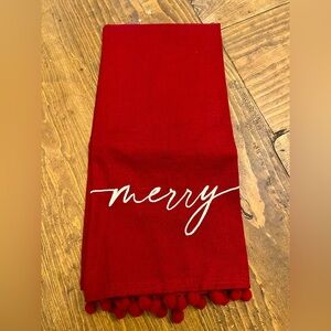Red 'Merry' Holiday Towel